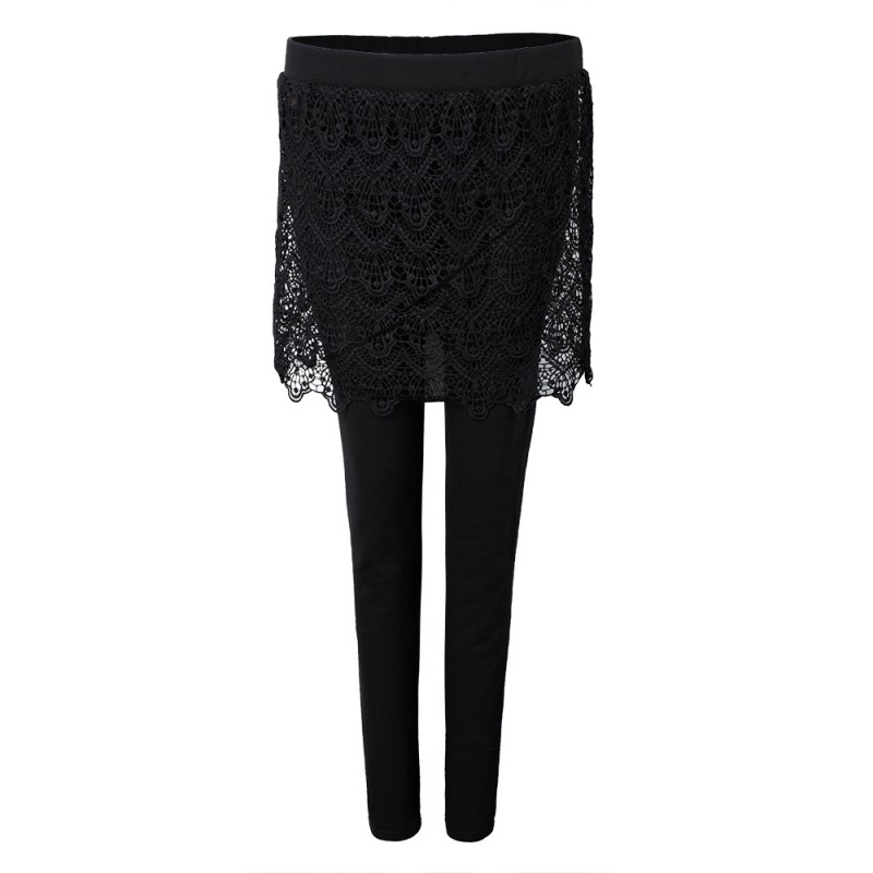 Slim Thick Black Lace Crochet Patchwork Two Piece ...