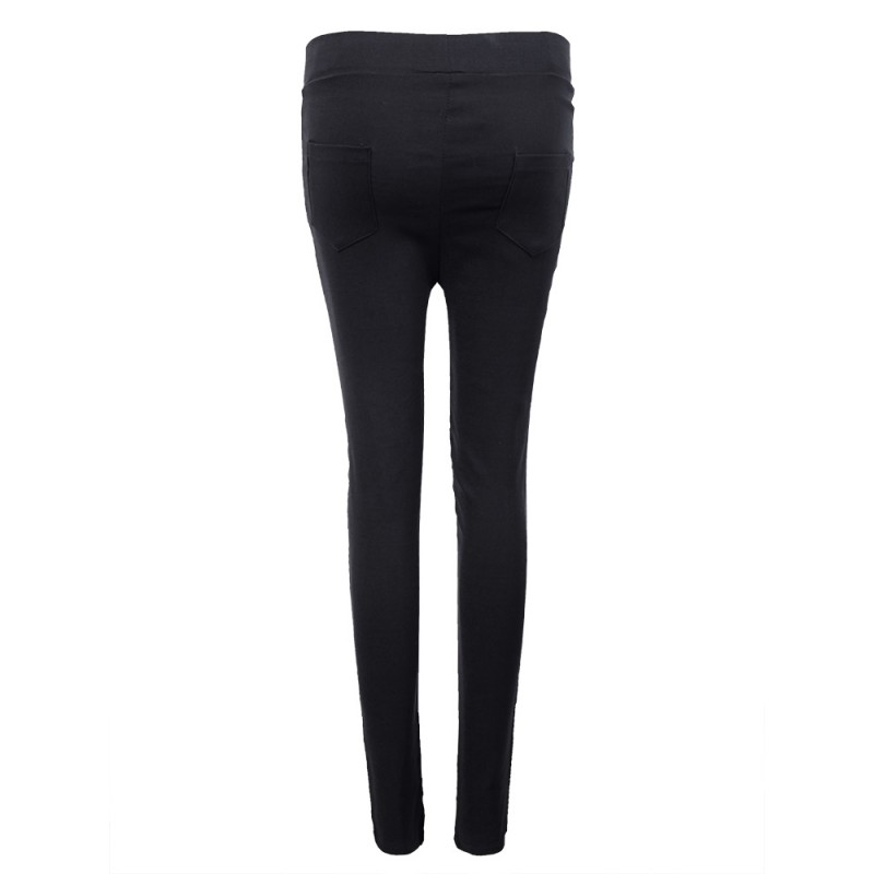 Women Pants Leisure Stitching PU Leather Leggings