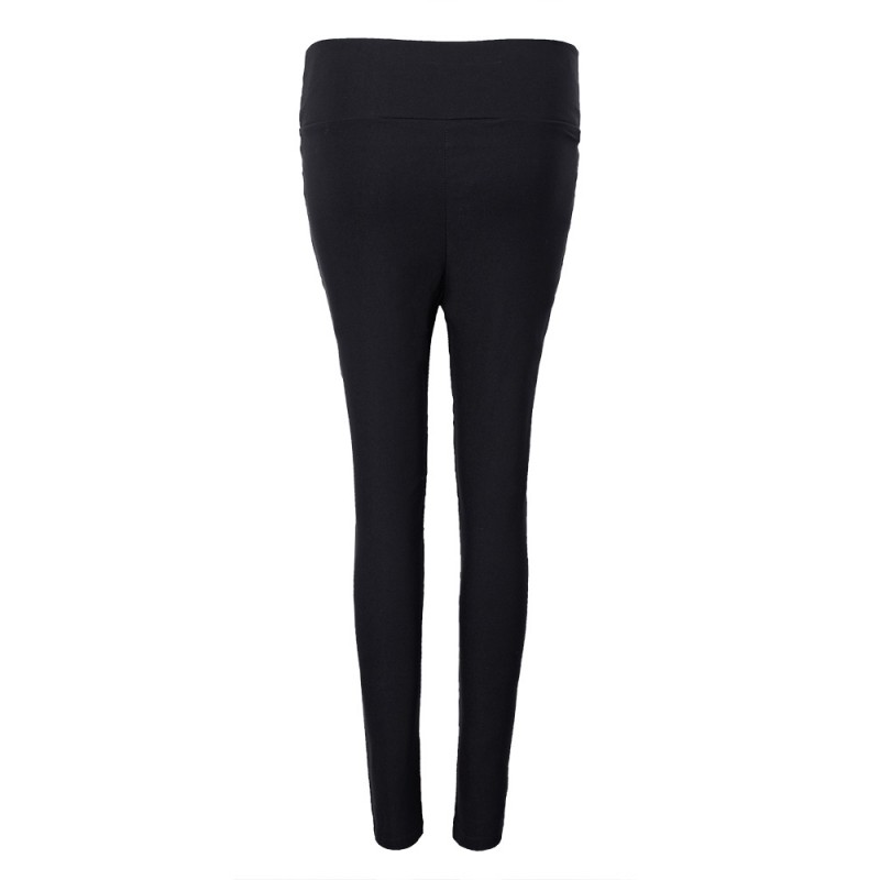 Women Full Length Black High Waist Stretch Classic Leggings Pants