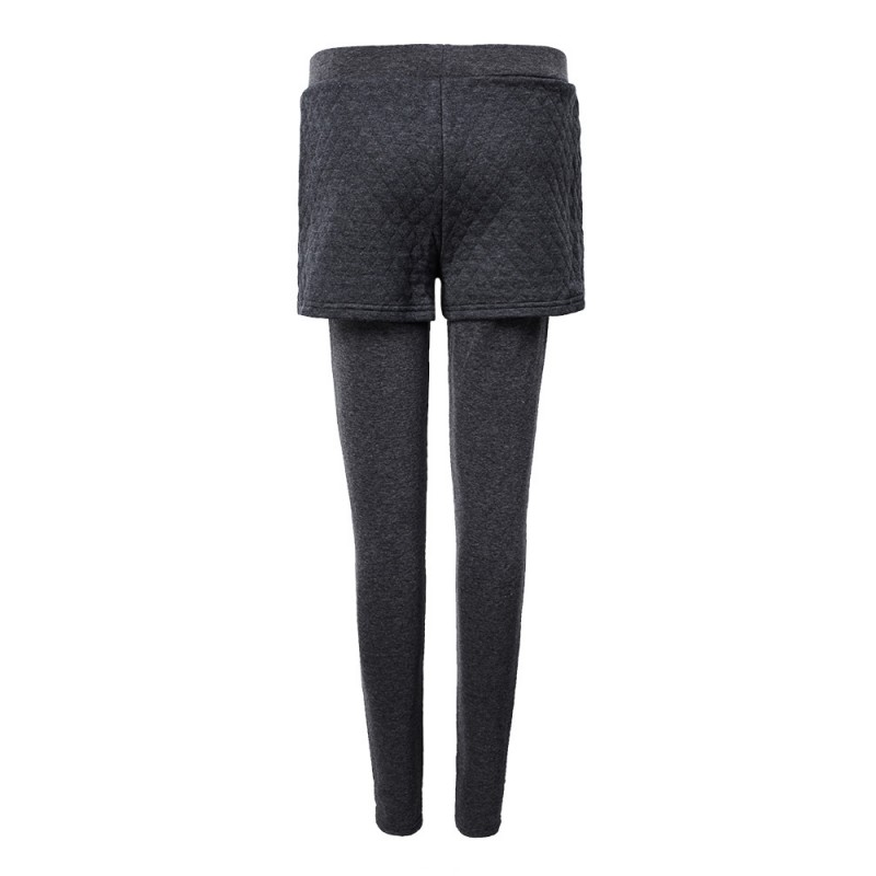 Casual Women Warm Pocket Thicken Stretch Short Leggings