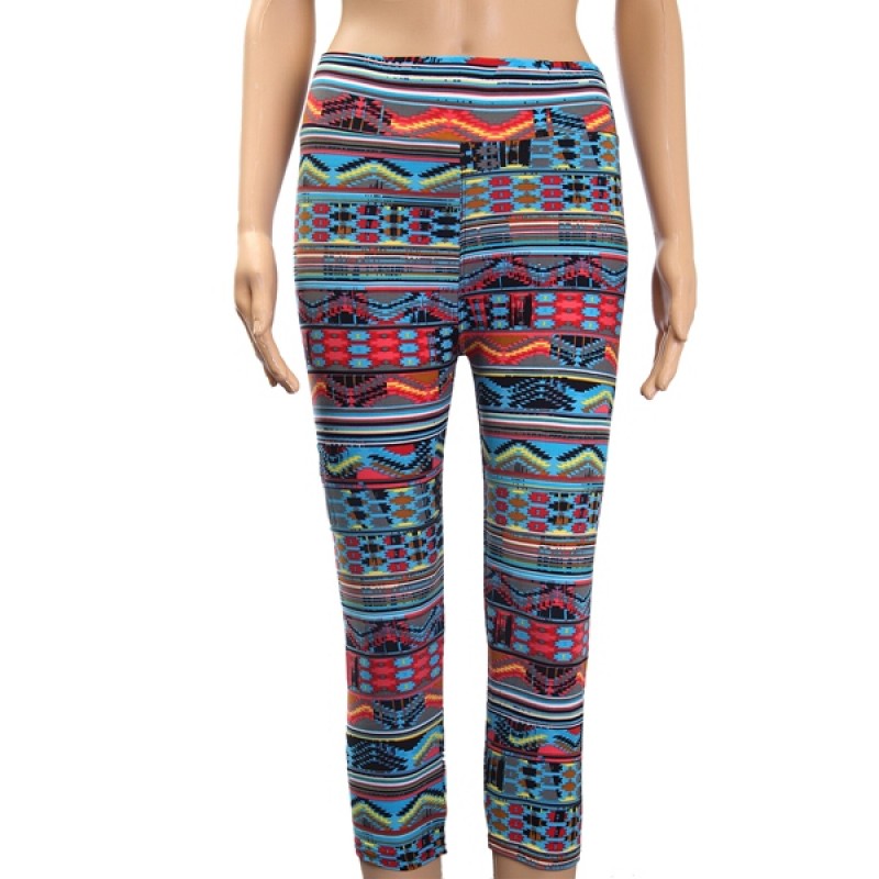 Women High Waist Fitness Yoga Sport Pants Printed Stretch Cropped Leggings