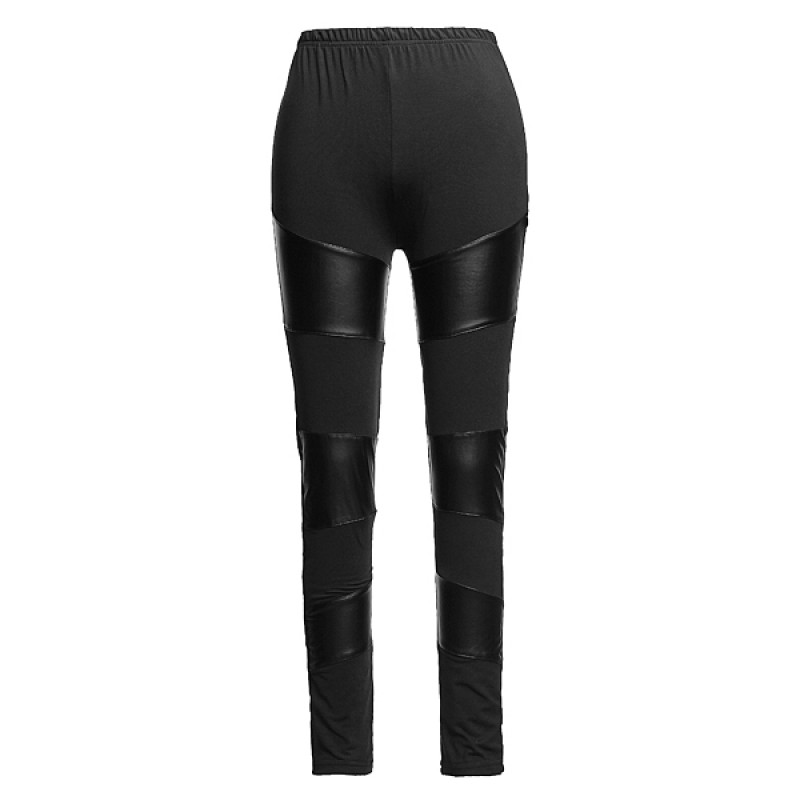 Zanzea Inferior Smooth Splicing PU Boots Pants Leggins