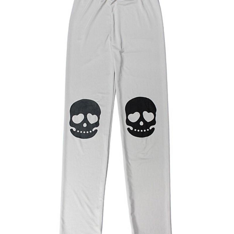 Women Girl Skull Pattern Tight Leggings Pants