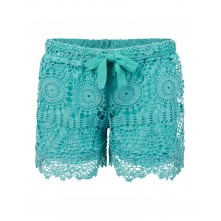 Lace Hem Crochet Shorts For Women Beach Hollow Out...