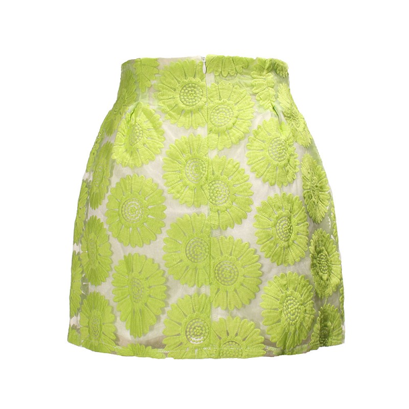 Zanzea Green Sunflower A-line Skirt