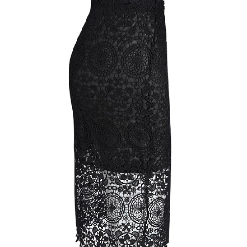 Woman Hollow Out Venice lace Hip Package Pencil Skirt