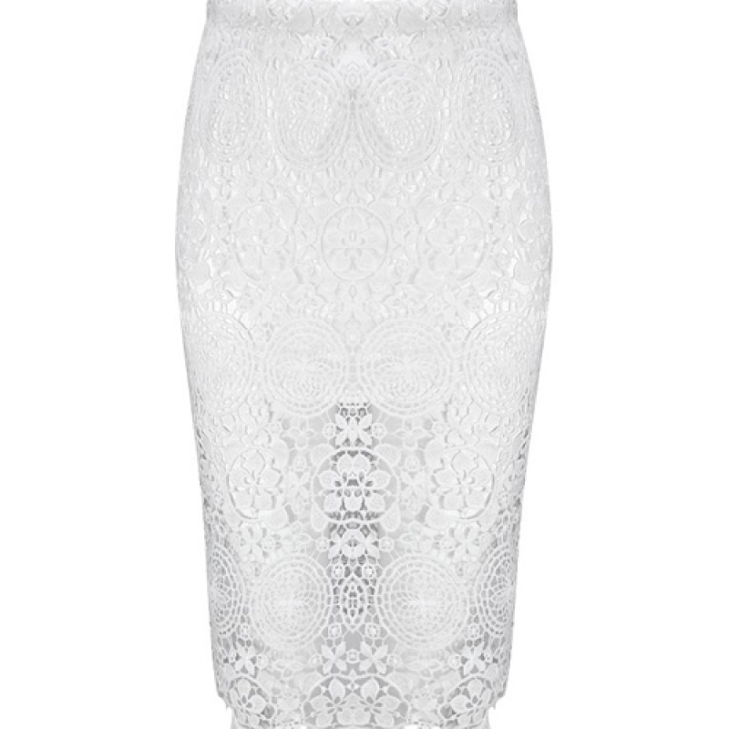 Woman Hollow Out Venice lace Hip Package Pencil Skirt