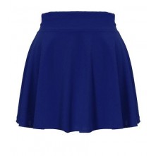 Elegant Thick Plain Pleated Flared Skirt