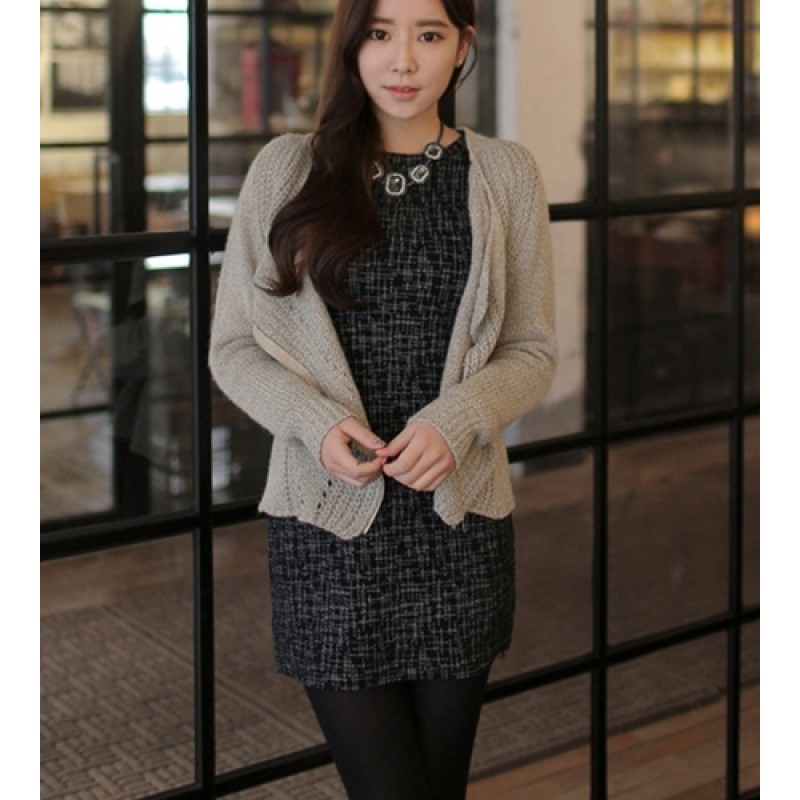 Women Oblique Zipper Knit Sweater Cashmere Cardigan