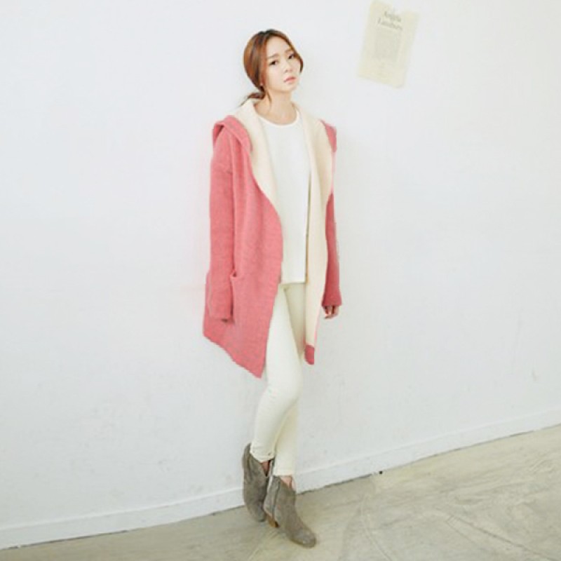 Fashion Casual Loose Long Sleeve Hoodie Polyester Canrdigan