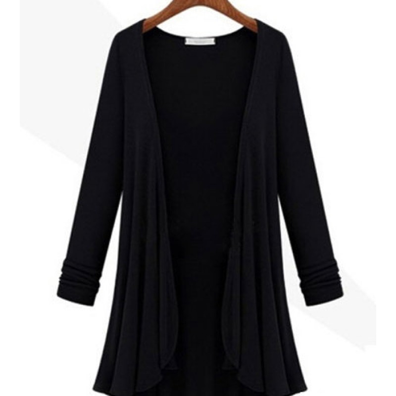 Women Long Sleeve Modal Fiber Cardigan Casual Blou...