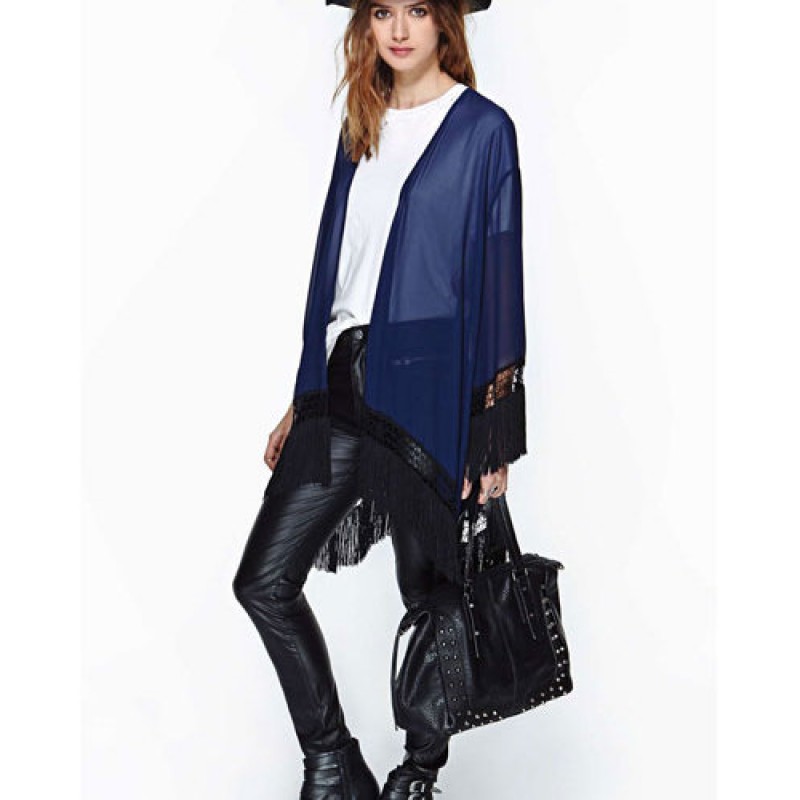 Fashion Women Loose Classic Kimono Coat Cape Cardigan