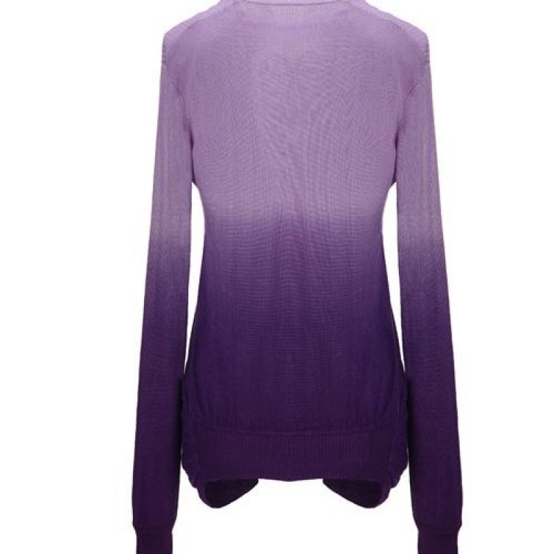 Long Sleeve Gradient Cardigan Knitted Sweater