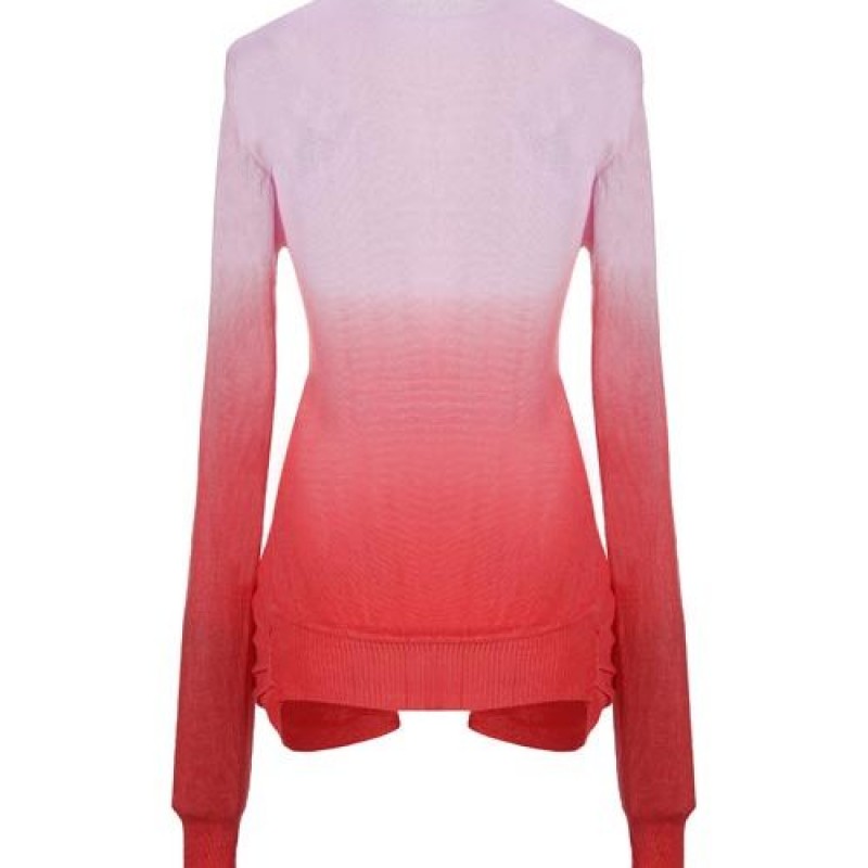 Long Sleeve Gradient Cardigan Knitted Sweater