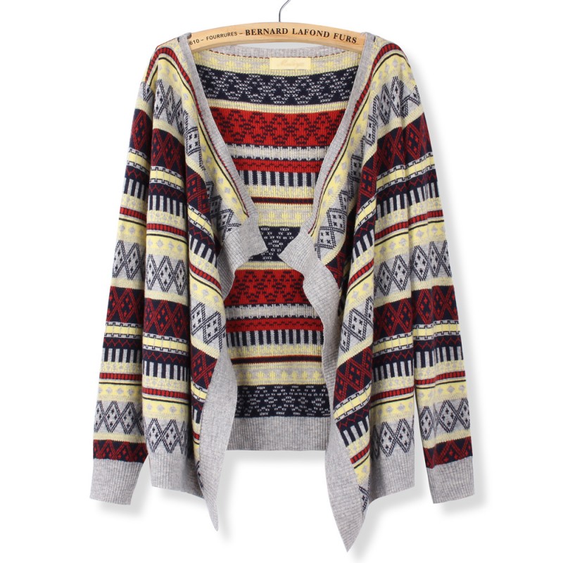 Casual Loose Colorful Soft Short Tassel Retro Cardigan Sweater