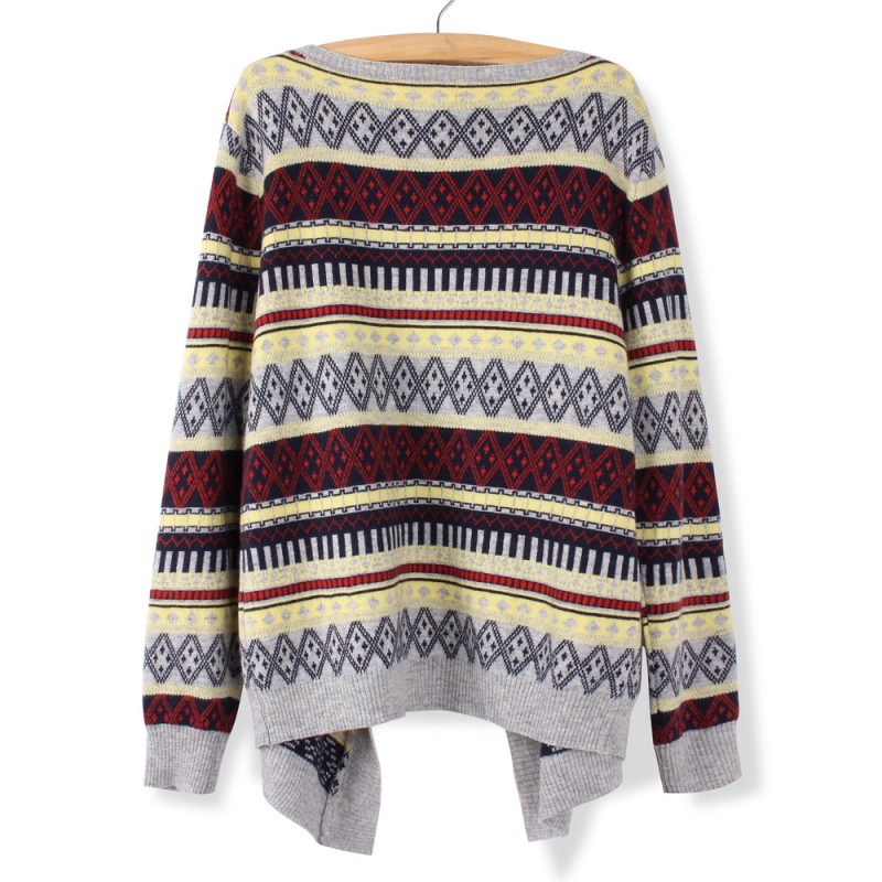 Casual Loose Colorful Soft Short Tassel Retro Cardigan Sweater