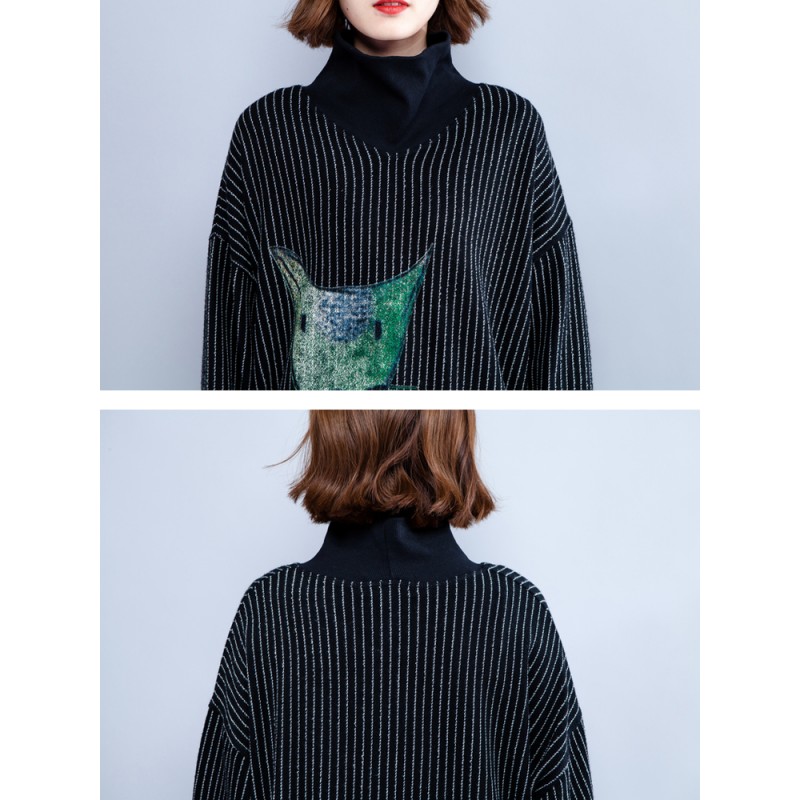 Casual Women Cat Plaid Printed Sweatshirts